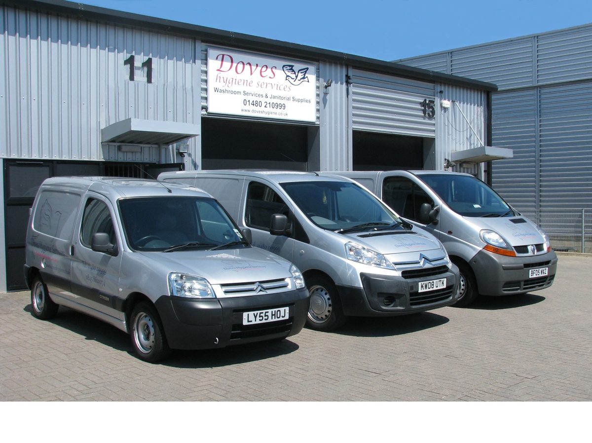 Doves Hygiene Services fleet at our headquarters